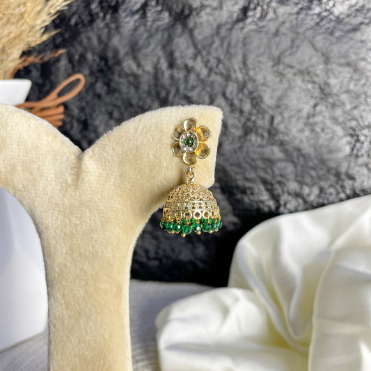 EMERALD BLOOM RAJWARI EARRINGS