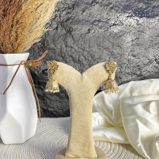 PEARL LATTICE RAJWARI EARRINGS