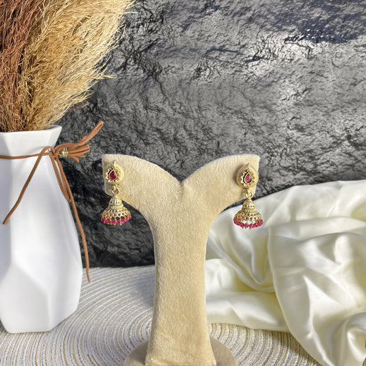 CRIMSON TEARDROP RAJWARI EARRINGS