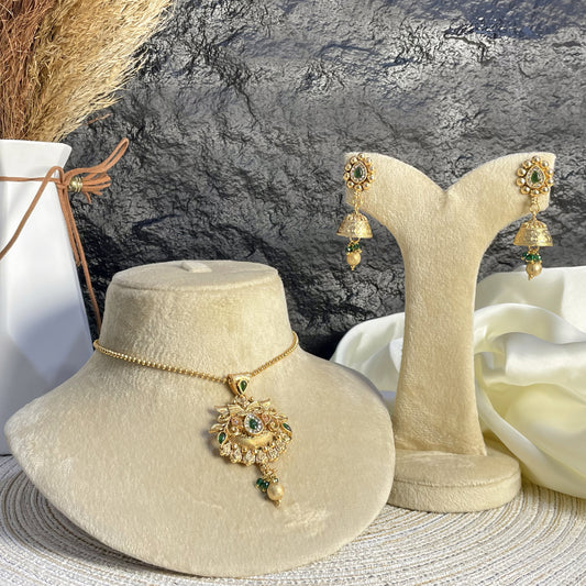 EMPRESS TEAL RAJWARI LOCKET SET