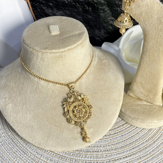 CLASSIC CHAMPAGNE RAJWARI LOCKET SET