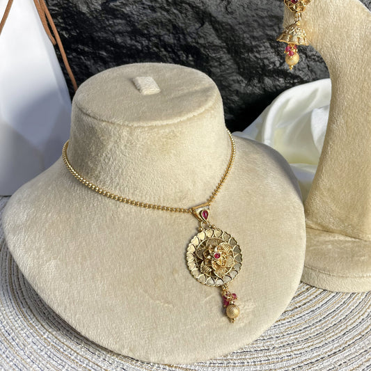 RUBY MANDALA RAJWARI LOCKET SET