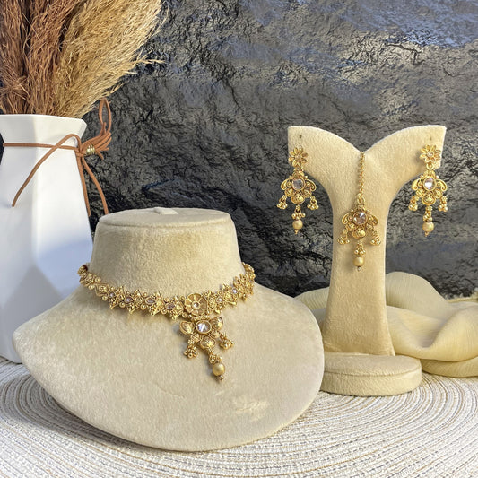 ROYAL RAJWARI FILIGREE BLOSSOM NECKLACE SET