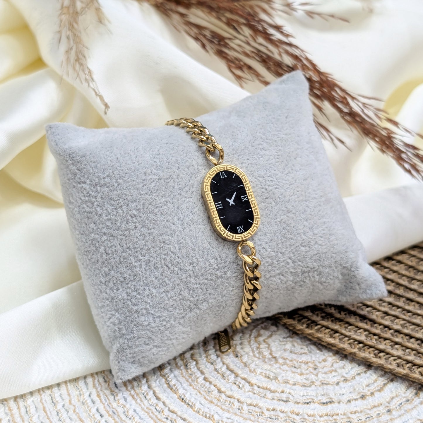 Watch Style Gold Curb Bracelet