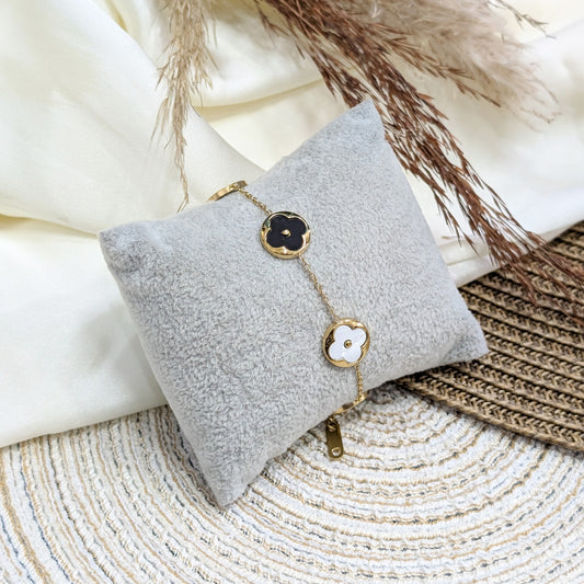 Two-Tone Clover Bracelet