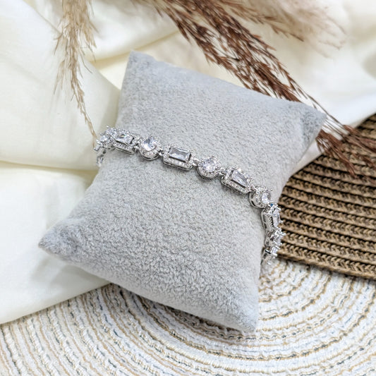 SILVER-PRISM-LINK-ZIRCON-BRACELET