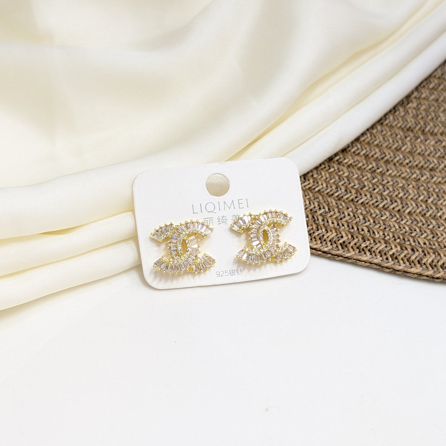 BAGUETTE MONOGRAM EARRINGS