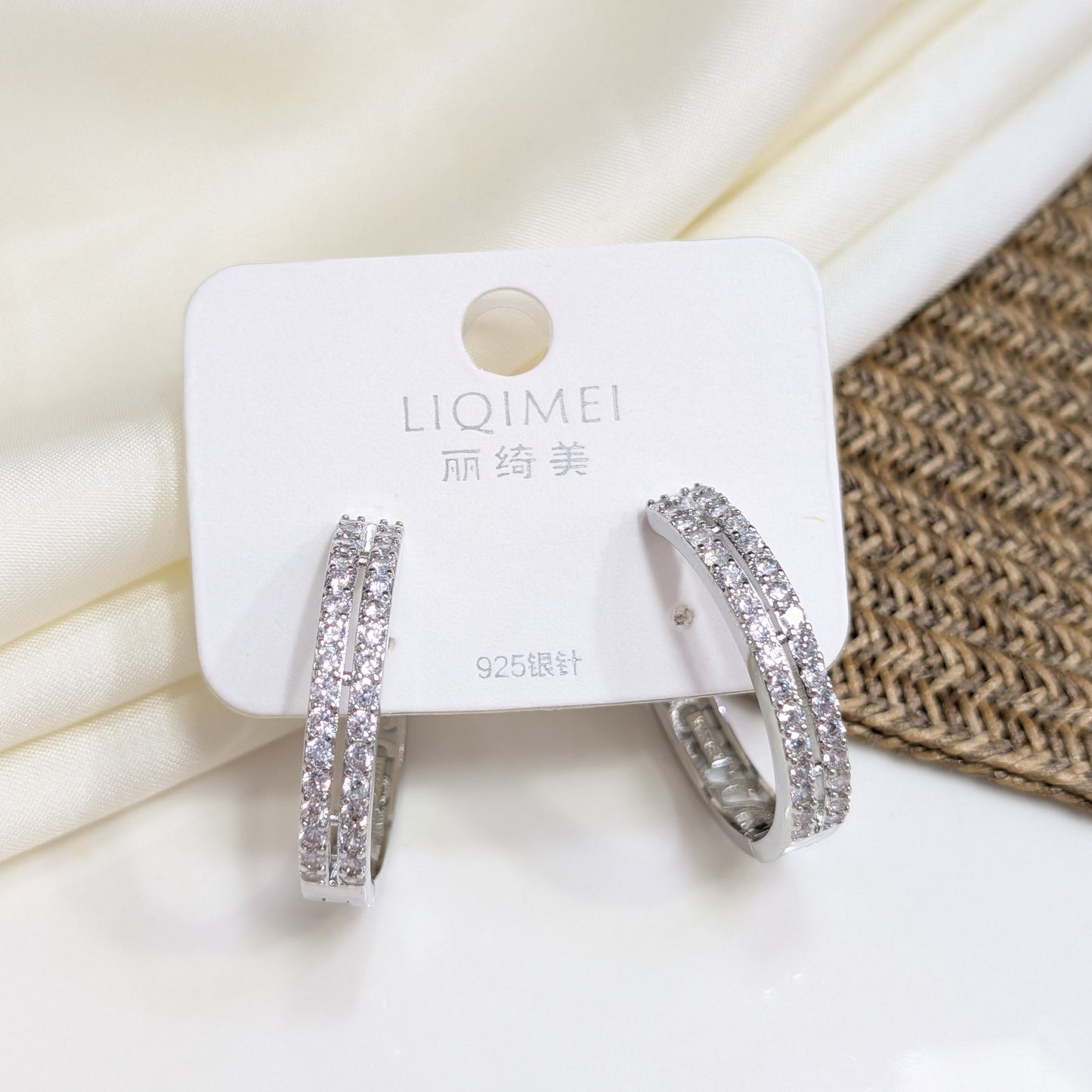CRYSTAL CHANNEL EARRINGS