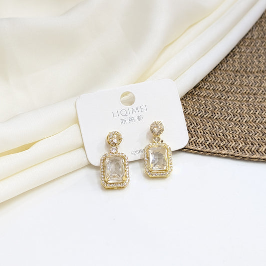 CITRINE EMERALD EARRINGS
