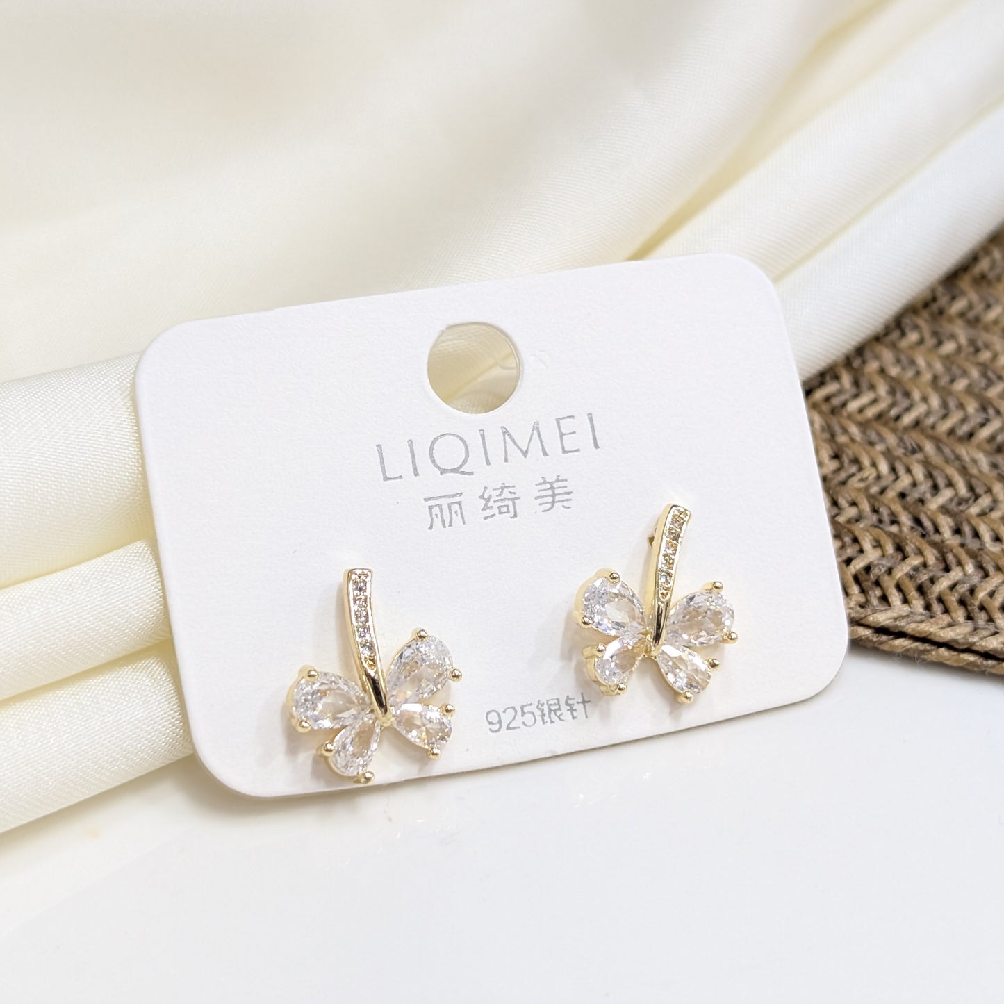 MINI CRYSTAL BUTTERFLY EARRINGS
