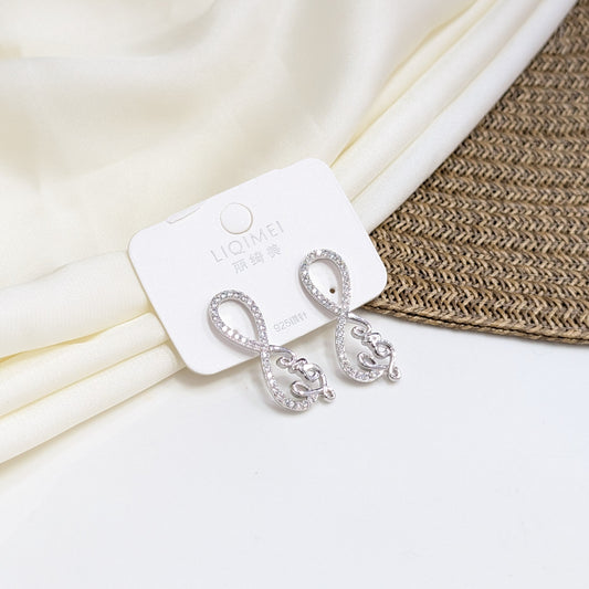 SILVER LOVE INFINITY EARRINGS