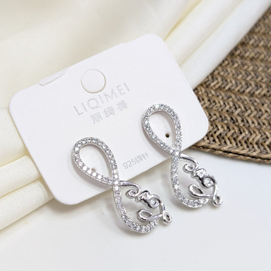 SILVER LOVE INFINITY EARRINGS