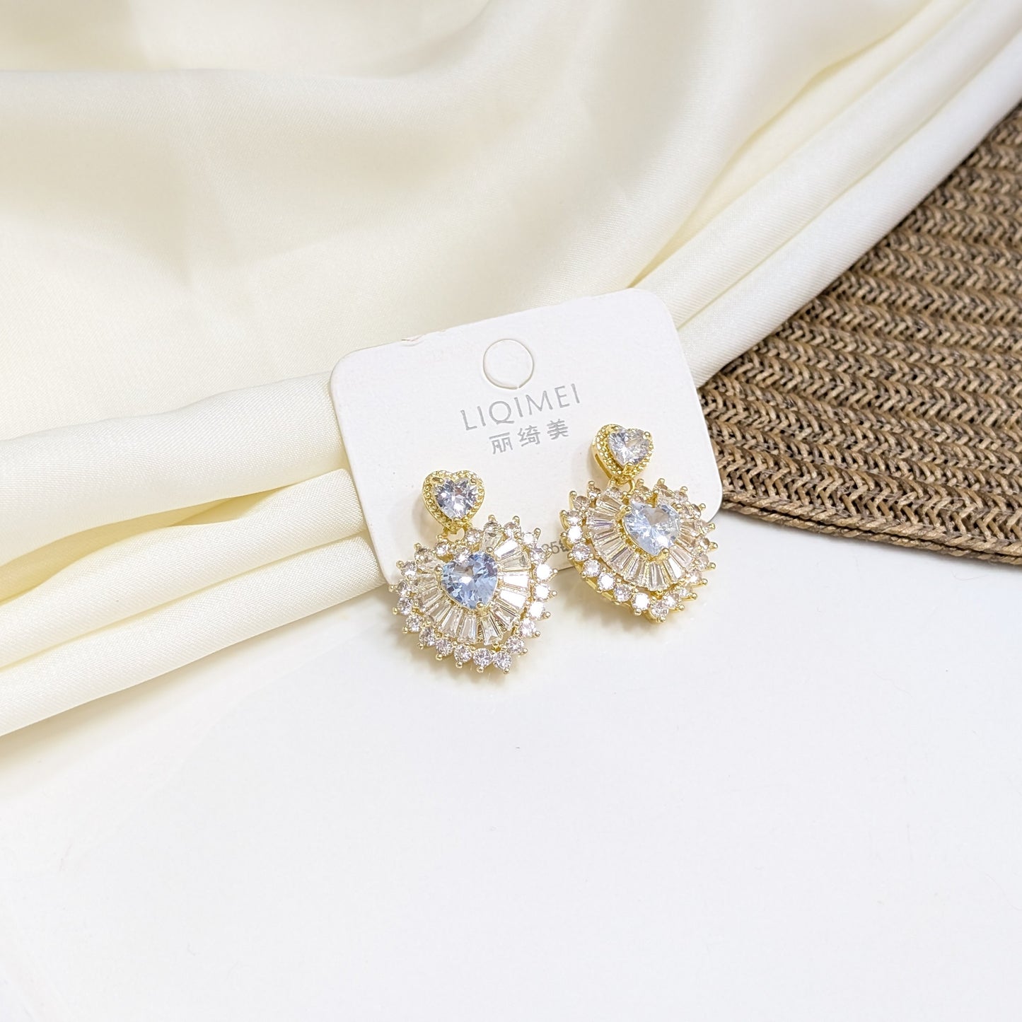 HALO HEART SUNBURST EARRINGS