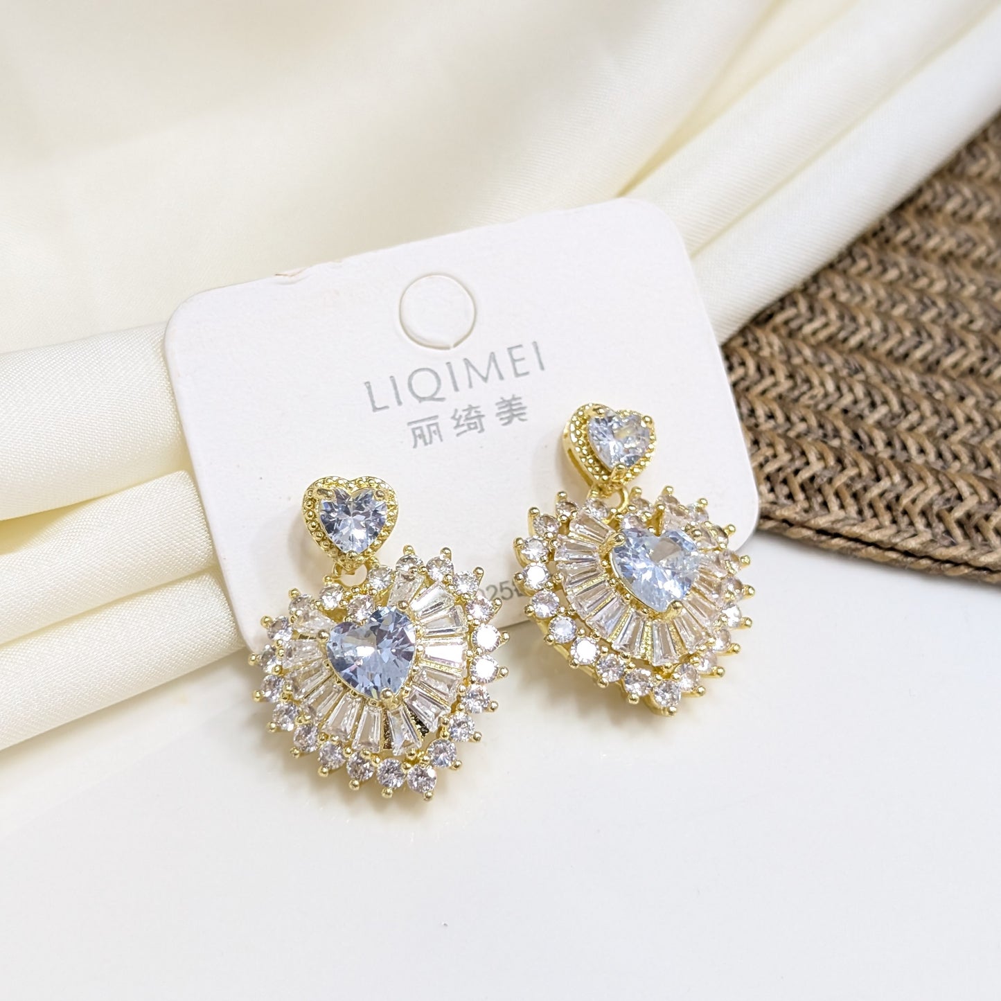 HALO HEART SUNBURST EARRINGS