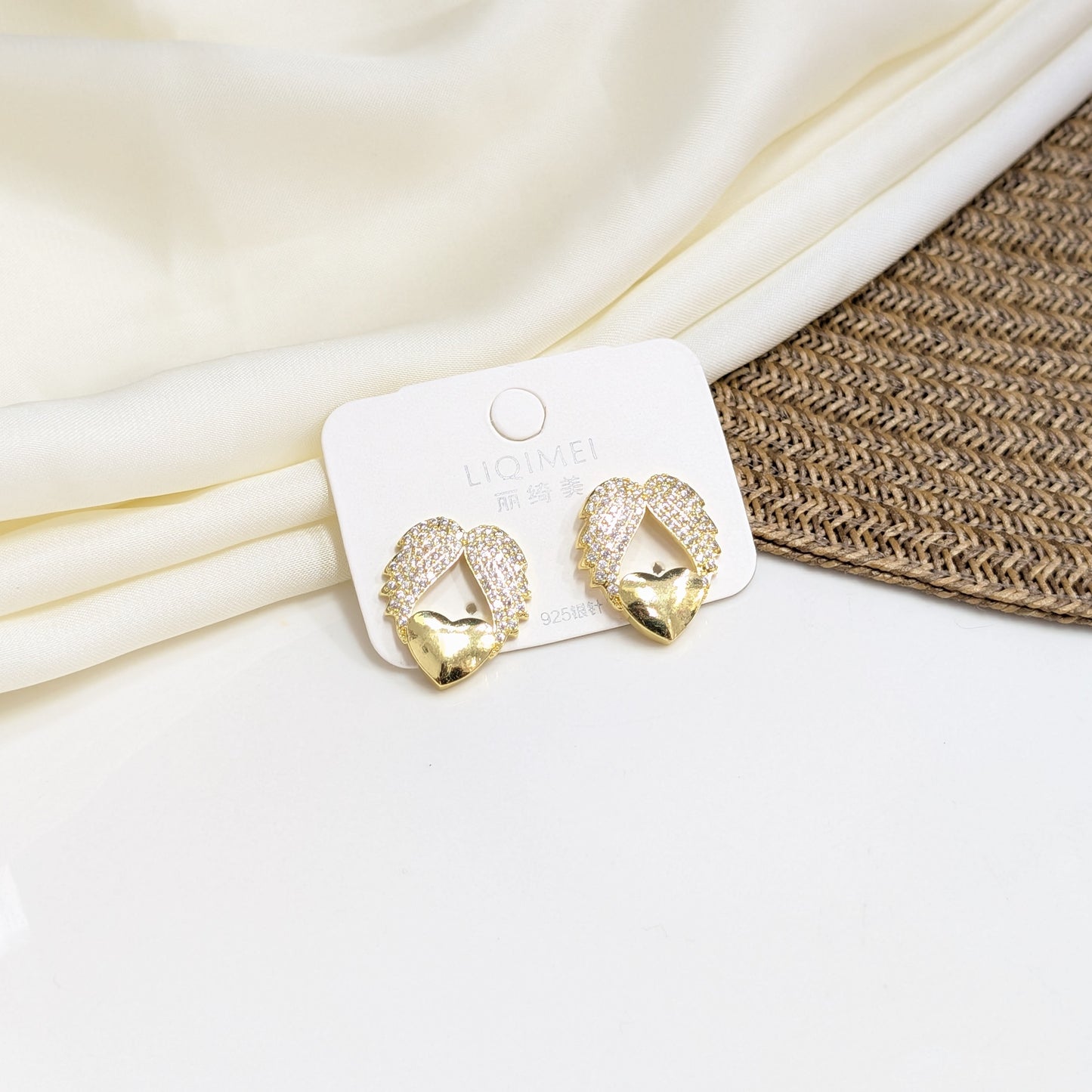 CRYSTAL ANGEL WING EARRINGS