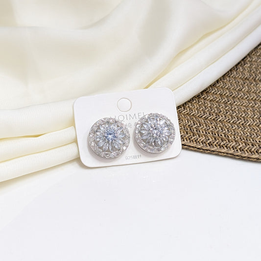 ICED SNOWFLAKE SOLITAIRE EARRINGS