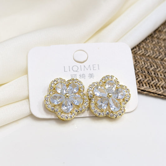 GOLDEN CRYSTAL BLOSSOM EARRINGS