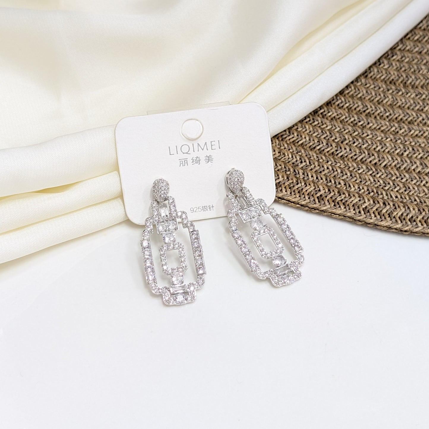 SILVER FRAME EARRINGS