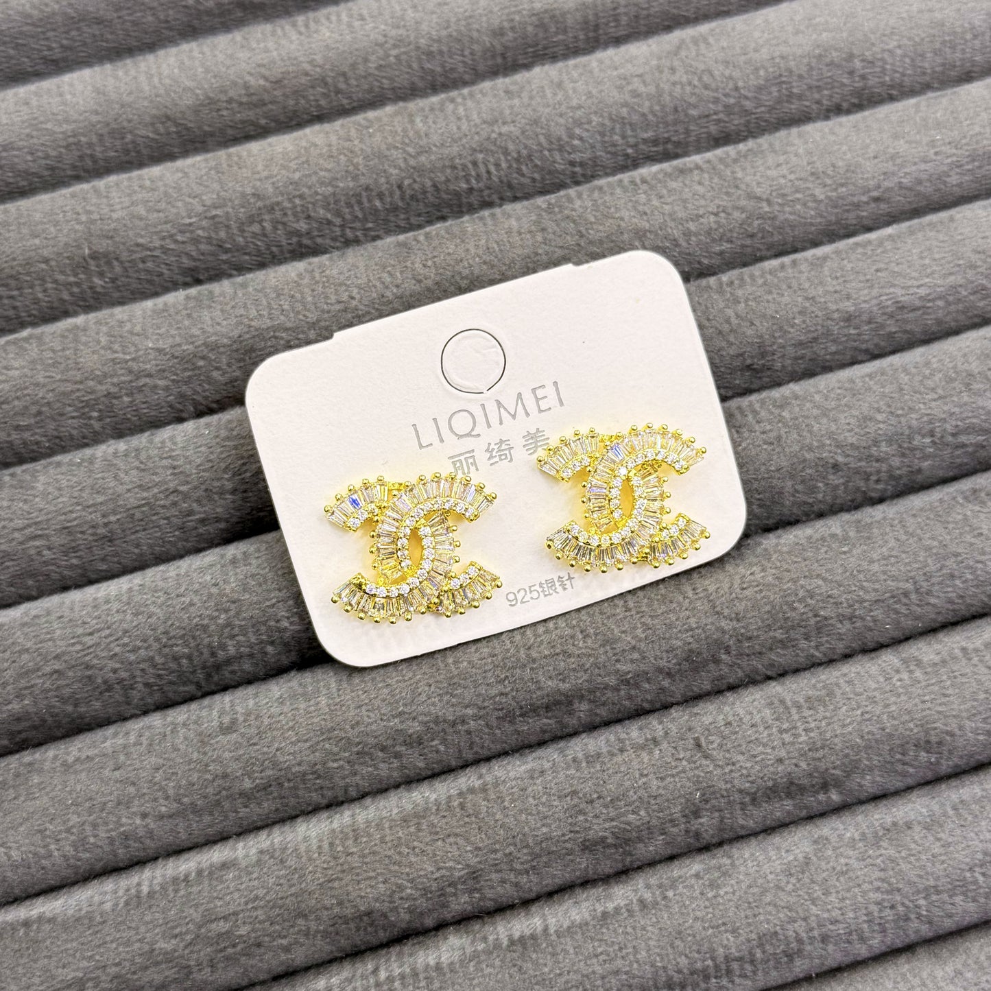 BAGUETTE MONOGRAM EARRINGS