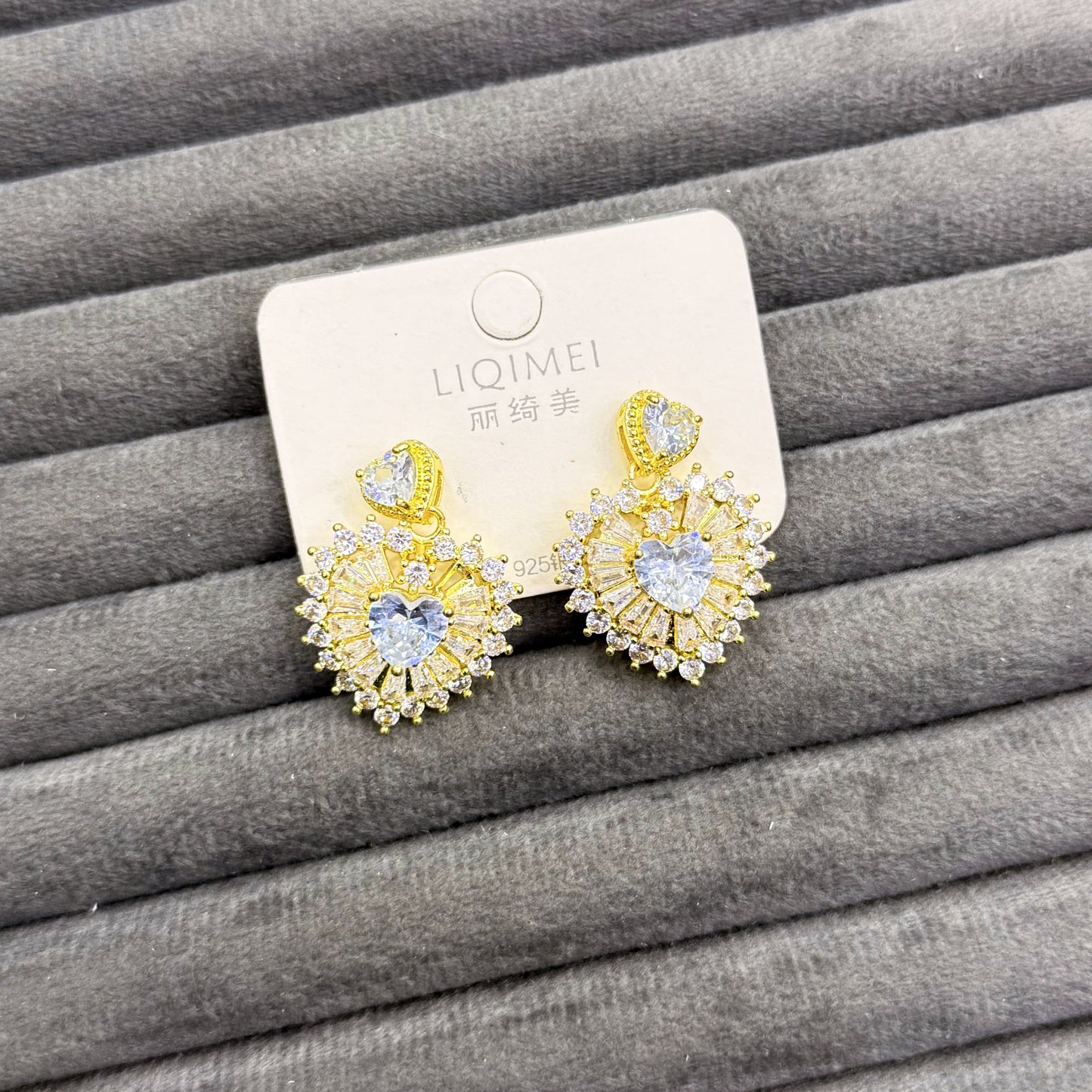 HALO HEART SUNBURST EARRINGS
