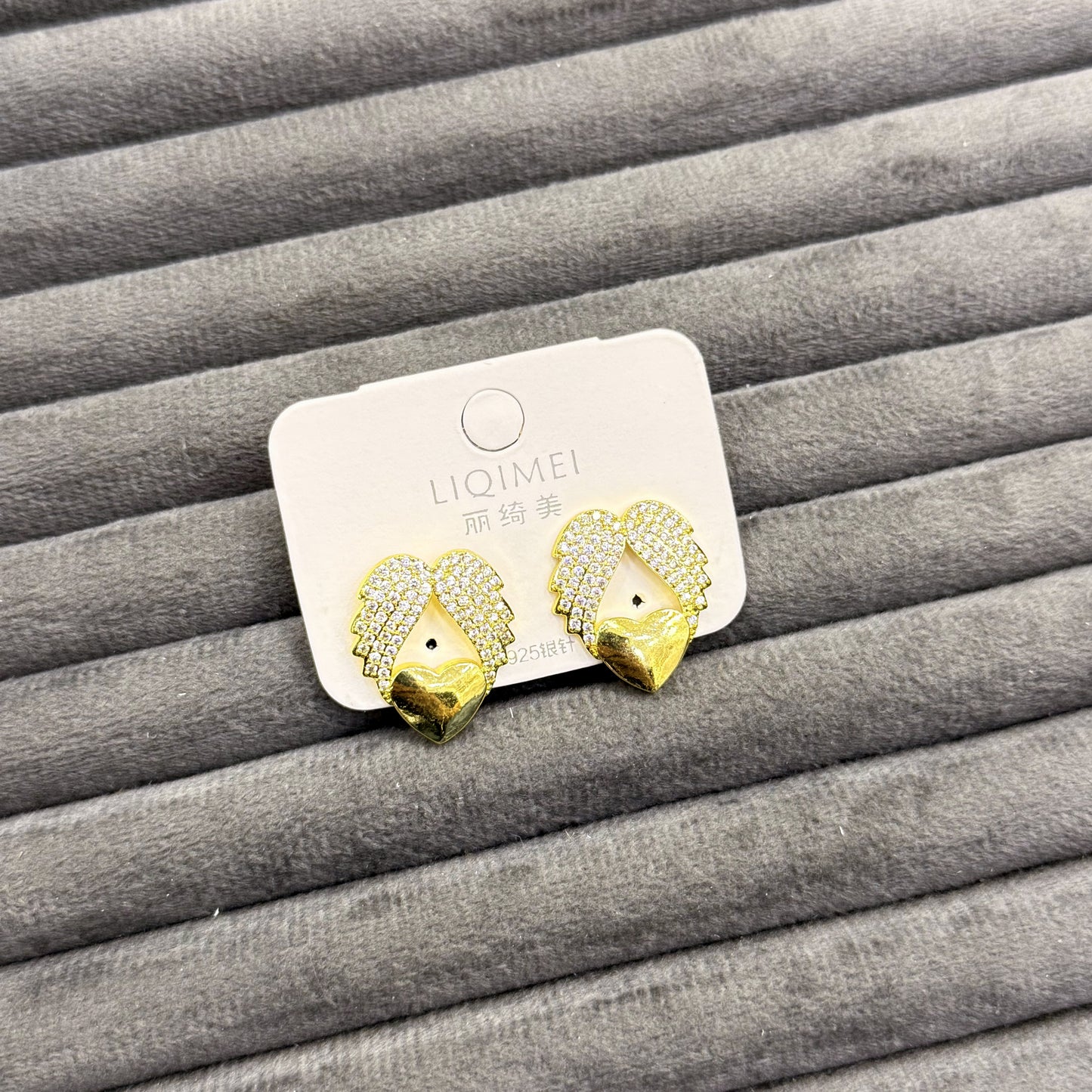 CRYSTAL ANGEL WING EARRINGS