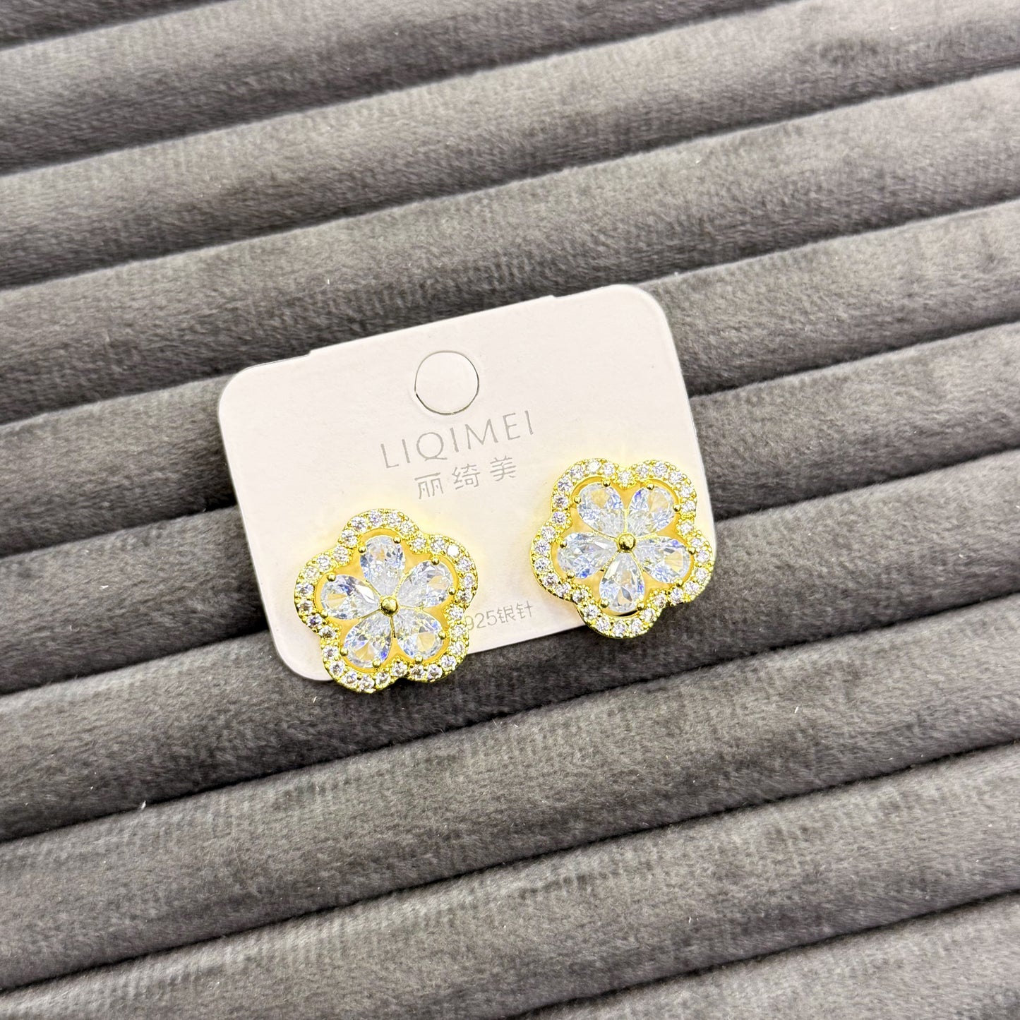 GOLDEN CRYSTAL BLOSSOM EARRINGS