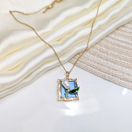 ABSTRACT MOUNTAIN TEAL LOCKETS