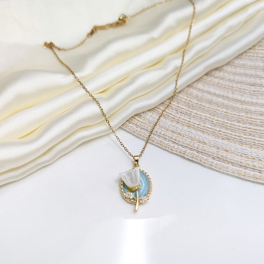 AZURE TULIP HALO LOCKETS