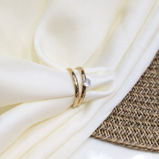 TWIN SOLITAIRE BAND RINGS