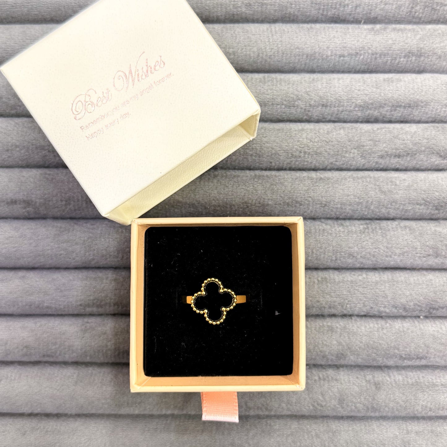 ONYX BLACK CLOVER RINGS