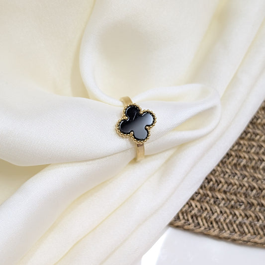 ONYX BLACK CLOVER RINGS