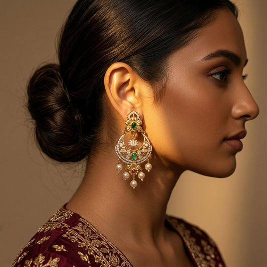 TORAN LEAF STONE EARRINGS