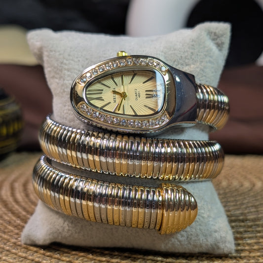 Off-white two tone snake watch