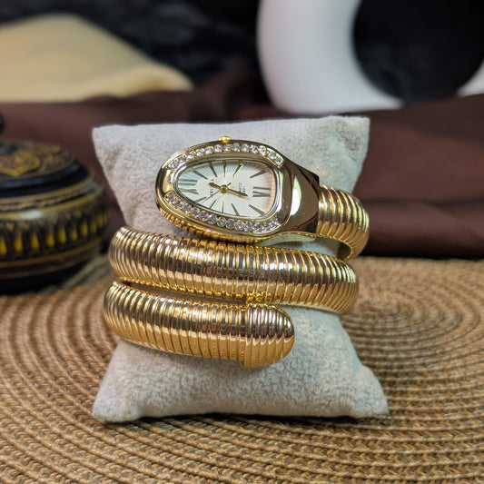 Off-white golden snake watch