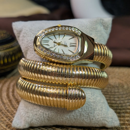 Off-white golden snake watch