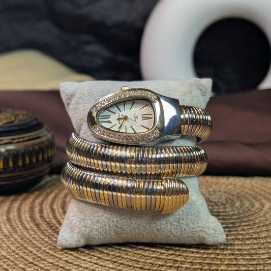 white two tone snake watch