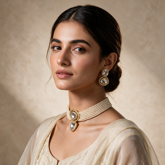 Aafreen Touch Pearl Kundan Choker