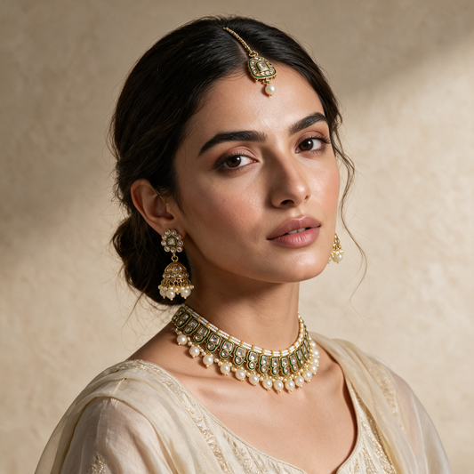 NIZAM PEARL-COLLAR MEDALLION KUNDAN NECKLACES