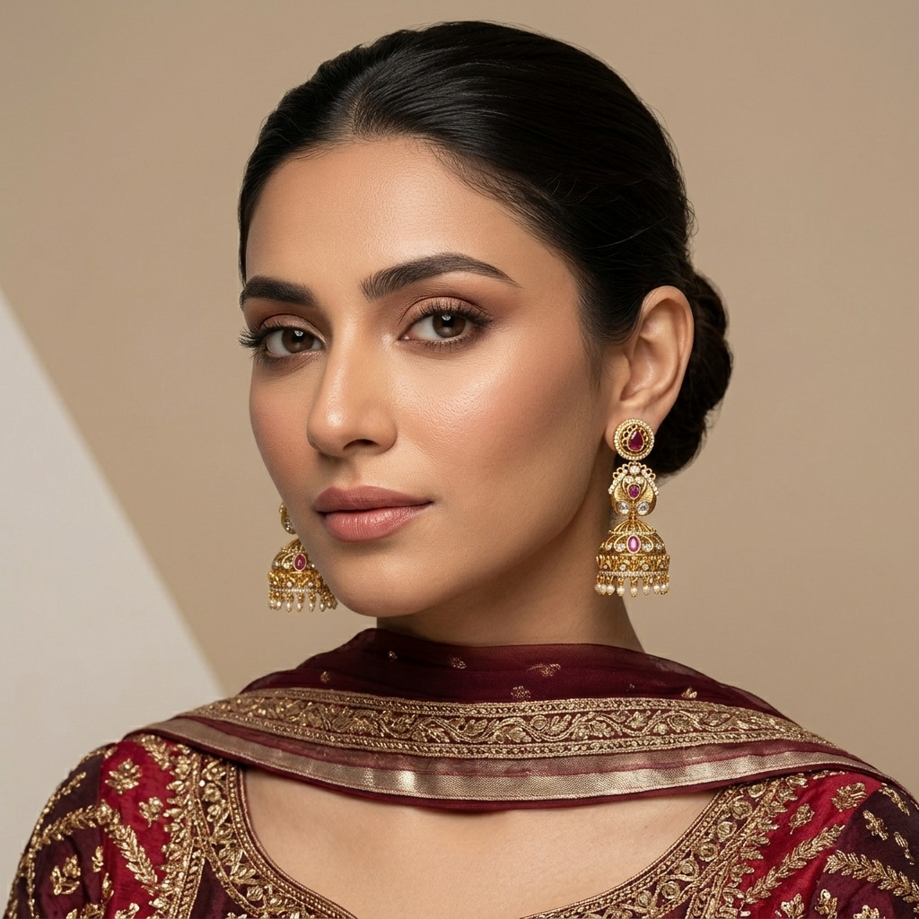 EMERALD MEHFIL STONE JHUMKIS