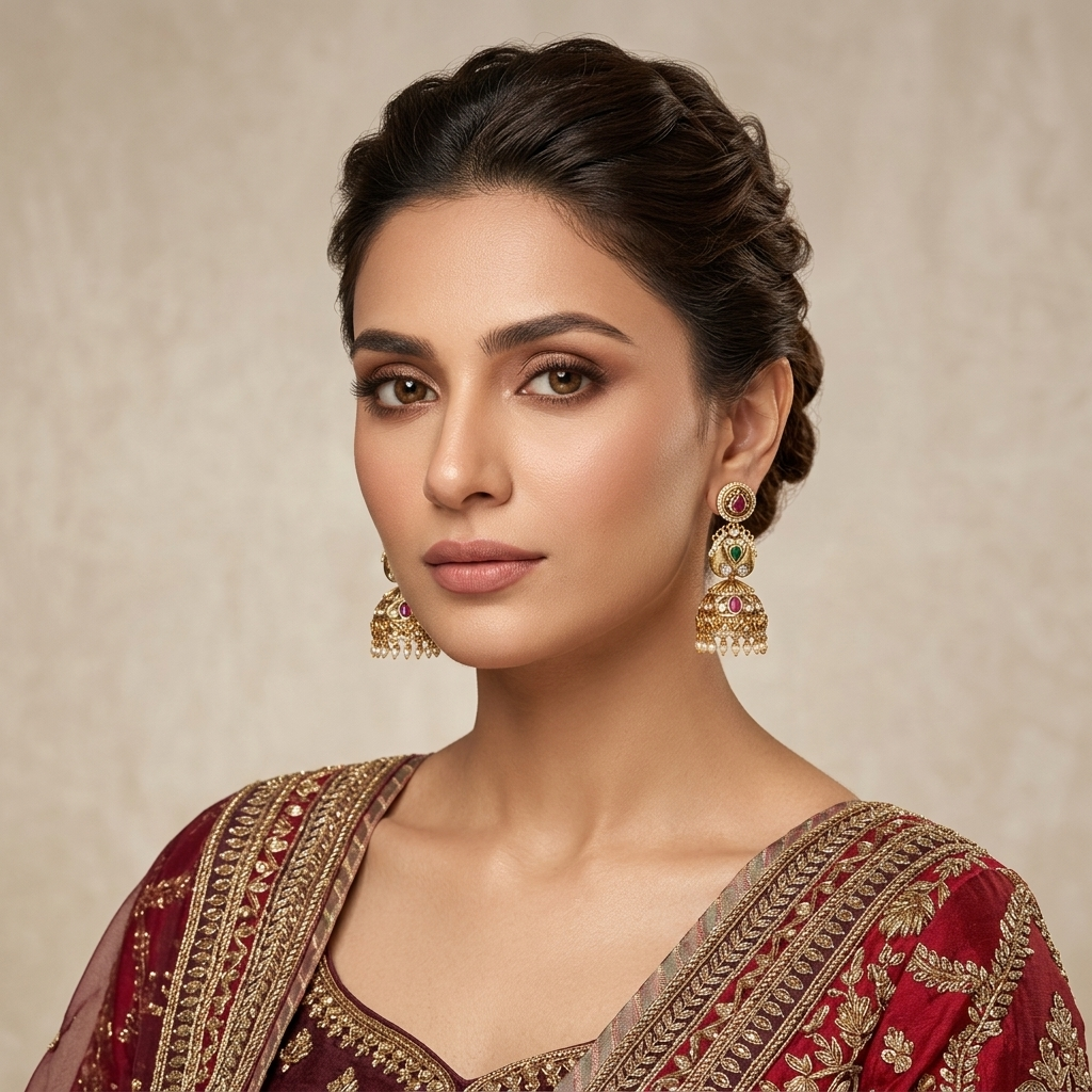 ZARRIN BLOOM STONE JHUMKIS